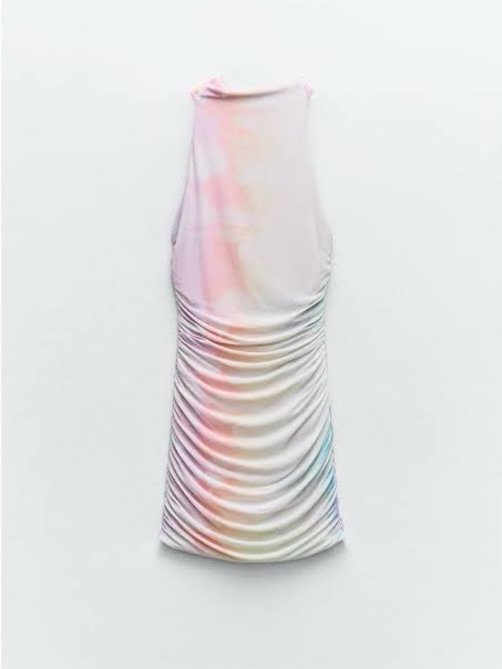 Zara Multicolor Pastel Ruched Mini Dress